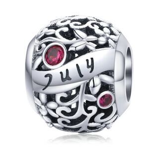 925 Silver July Birthstone Charm